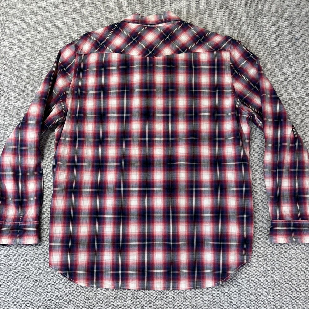 American Eagle XXL Vintage Fit Plaid Western Shirt Men Pearl Snap Long Sleeves - Picture 8 of 8